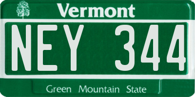 VT license plate NEY344