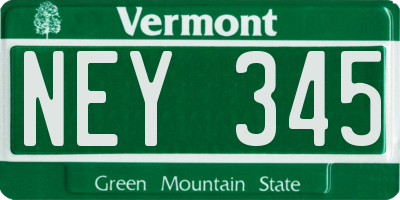 VT license plate NEY345