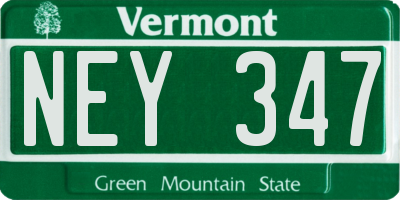 VT license plate NEY347
