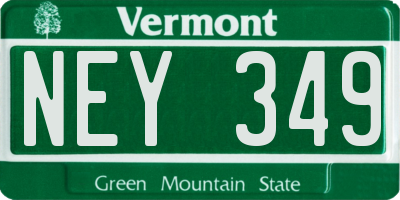 VT license plate NEY349