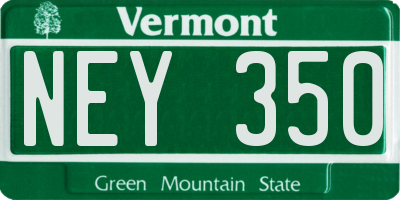 VT license plate NEY350