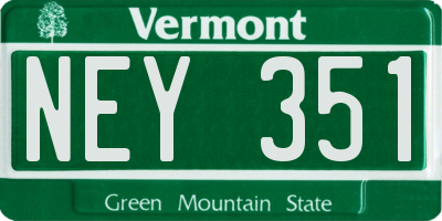 VT license plate NEY351