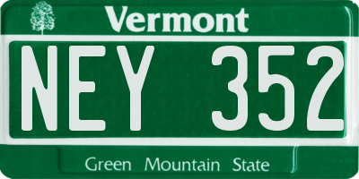 VT license plate NEY352