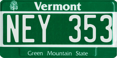 VT license plate NEY353