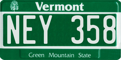 VT license plate NEY358