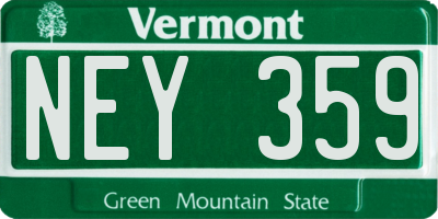 VT license plate NEY359