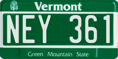 VT license plate NEY361