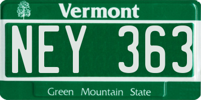 VT license plate NEY363