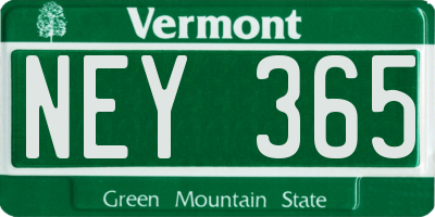 VT license plate NEY365