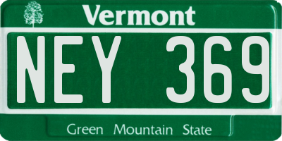 VT license plate NEY369
