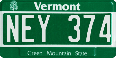 VT license plate NEY374