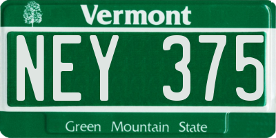 VT license plate NEY375