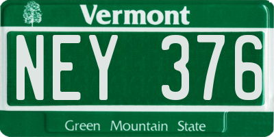 VT license plate NEY376