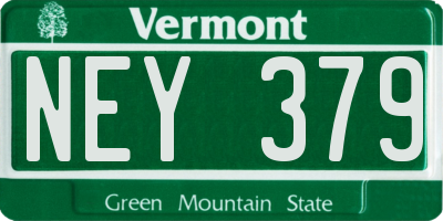 VT license plate NEY379