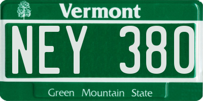 VT license plate NEY380