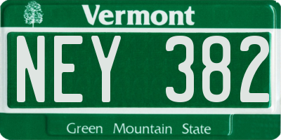 VT license plate NEY382