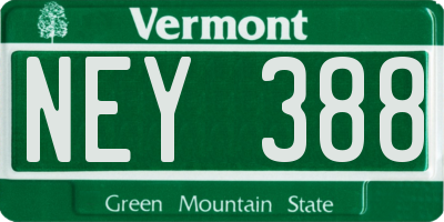 VT license plate NEY388