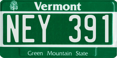 VT license plate NEY391