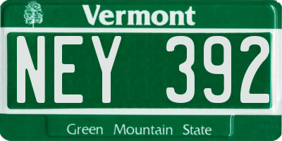 VT license plate NEY392