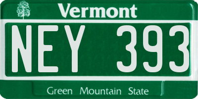 VT license plate NEY393