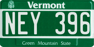 VT license plate NEY396