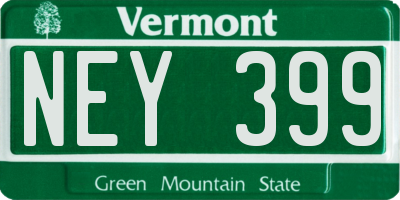 VT license plate NEY399