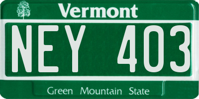 VT license plate NEY403