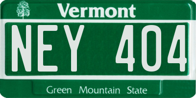 VT license plate NEY404