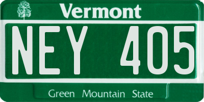VT license plate NEY405