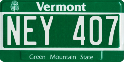 VT license plate NEY407