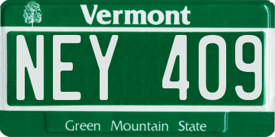 VT license plate NEY409