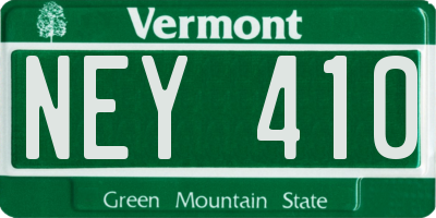 VT license plate NEY410