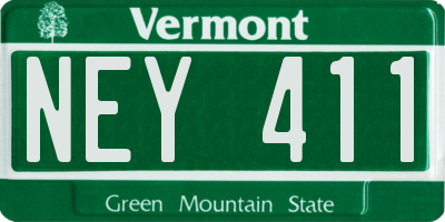 VT license plate NEY411