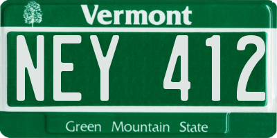 VT license plate NEY412