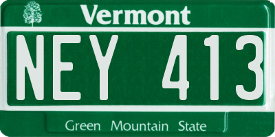 VT license plate NEY413