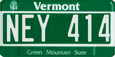 VT license plate NEY414