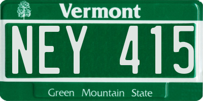 VT license plate NEY415