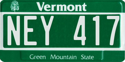 VT license plate NEY417