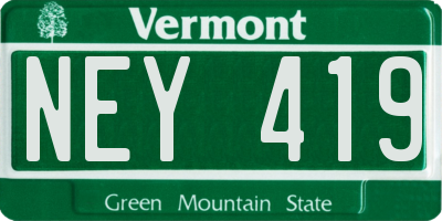 VT license plate NEY419