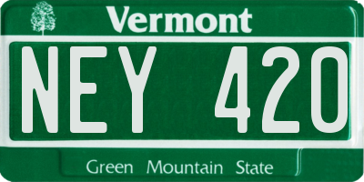 VT license plate NEY420