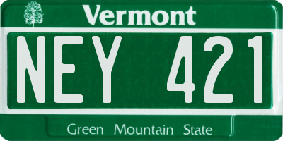 VT license plate NEY421