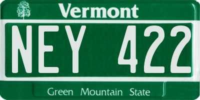 VT license plate NEY422