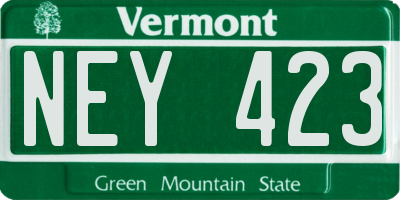 VT license plate NEY423