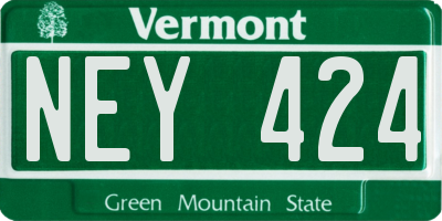 VT license plate NEY424