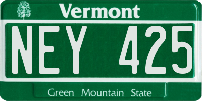 VT license plate NEY425