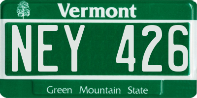 VT license plate NEY426