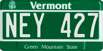 VT license plate NEY427