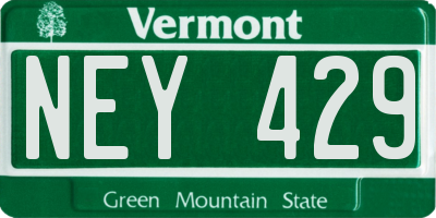 VT license plate NEY429