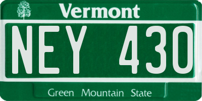 VT license plate NEY430