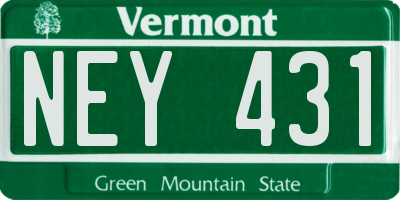 VT license plate NEY431